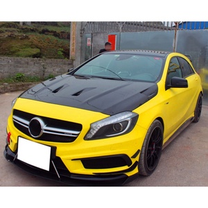 W176 2013-2018 Car Modification Upgrade Wet Carbon Fiber Body Kit Front Rear Lip Side Skirt <b>Hood</b> Suitable for Mercedes-Benz A45 - Product Image 1