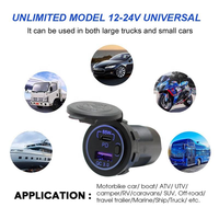 Chargeur de voiture 12-24V USB C Outlet 65W PD3.0 Port 18W Quick Charge 3.0 USB Socket avec interrupteur d'alimentation pour voitures bateaux Marines