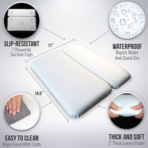 IVY Soft Spa – oreiller de bain antidérapant pour baignoire, anti-moisissure avec ventouses, coussin de bain en mousse PU imperméable - Product Image 2