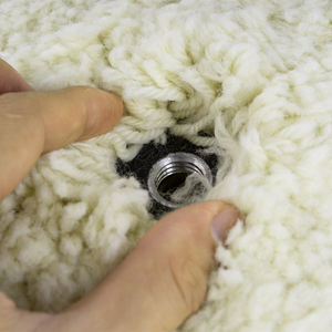 Di buona qualità da 8 "doppio lato tampone per lucidare lana, colore bianco 5/8" tampone per lucidatura lana filettato - Product Image 5