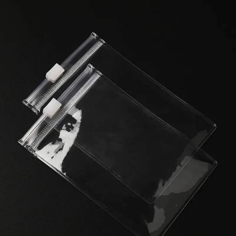 Sacchetto autosigillante trasparente in pvc personalizzato stoccaggio di abbigliamento per gioielli sacchetto regalo con cerniera glassa eva documenti sacchetto sigillante in plastica