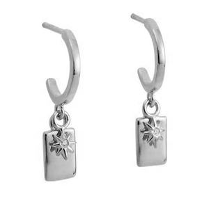 मिल्कशेक टॉप बेच रहे अच्छे गहने-925 18k सोने के न्यूनतम वर्ग सफेद टॉपज़ स्टोन सन पेलेंट ऑक्टागोनल स्टार हूप्स ईयररिंग्स - Product Image 4