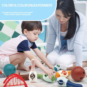 Ensemble de jeu de bowling pour enfants, pour le développement précoce, à l'intérieur et à l'extérieur, 6 quilles et 2 balles, jouet de bowling en plastique pour bébés et tout-petits - Product Image 3