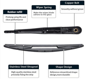 Alta qualità <span class=keywords><strong>tergicristalli</strong></span> posteriori OEM Logo 13 ''330mm adatto per VW <span class=keywords><strong>Golf</strong></span> <span class=keywords><strong>6</strong></span> variante (2009-2013) tergicristallo <span class=keywords><strong>posteriore</strong></span> e braccio auto 10 pz - Product Image 3