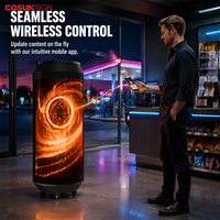Écran LCD numérique incurvé créatif de forme spéciale, support au sol, indice de protection IP65, pour bâtiments commerciaux, ascenseurs, centres commerciaux, extérieur