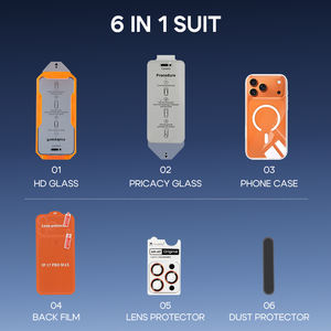 Heybingo <span class=keywords><strong>6</strong></span>-en-1 : Protection d'écran en verre trempé personnalisable, coque de protection pour objectif et haut-parleur, et étui pour <span class=keywords><strong>iPhone</strong></span> 17 Pro Max 16 15 14 - Product Image 6