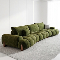 Canapé de salon minimaliste de luxe, design incurvé, assise profonde, tissu chenille vintage, bois massif, une place, adapté