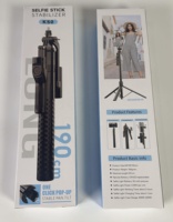 Tongkat Selfie Tripod 1900MM yang Dapat Diperpanjang, Penstabil Tangan 360 Derajat, Dapat Menampung 2 Klip Ponsel, Kompatibel dengan iPhone Android