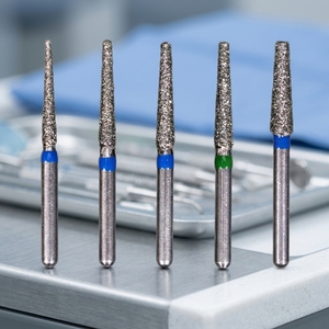 Aguja <span class=keywords><strong>de</strong></span> <span class=keywords><strong>esmeril</strong></span> dental <span class=keywords><strong>de</strong></span> alta velocidad para teléfono móvil, <span class=keywords><strong>de</strong></span> acero inoxidable, doble capa, súper abrasiva y resistente al desgaste para preparación dental. - Product Image 2