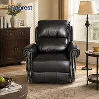 Sillón Reclinable Eléctrico con Masaje y Calefacción, Control Remoto, Tapicería de Cuero Sintético para Personas Mayores, Sala de Estar y Apartamento
