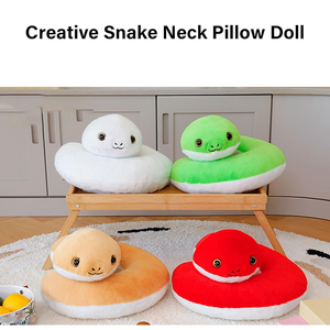 Yaratıcı plastik gözler Splice renkler kıvırcık karikatür yılan tasarım destekleyici seyahat araba konfor peluş <span class=keywords><strong>U</strong></span> şekilli boyun masajı yastığı - Product Image 2
