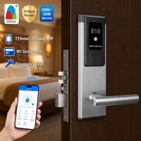 Sistema de Cerradura Inteligente para Habitaciones de Hotel TT APP con Control por Aplicación TTLock TThotel, Desbloqueo con Tarjeta, Acero Inoxidable
