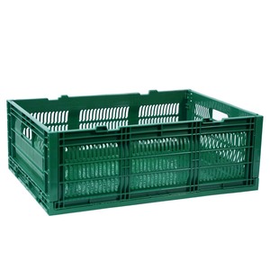 Snap Lock Collapsible Stackable Plastic Milk Crate Garage Storage Bin Container