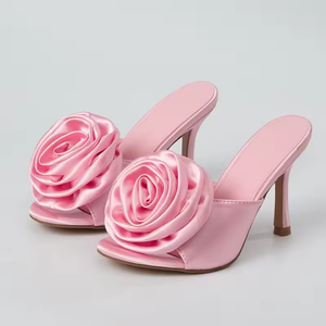 Sandales de créateur Flowers 2026 pour femme, mules de luxe à talons aiguilles pour soirée - Product Image 5