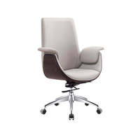 Chaise de bureau exécutive ergonomique en cuir, pivotante, réglable en hauteur et inclinable, pour entreprise, vente en gros
