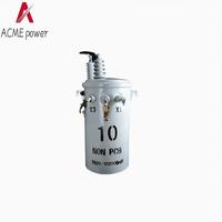 Transformateur monophasé monté sur poteau conforme à la norme ANSI 10 kVA, 6,3 kV 400 V, immergé dans l'huile, bobinage en cuivre Dyn11/Yyn0, garantie de 24 mois