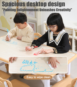 Mobilier de garderie pour enfants Ensemble de chaises de bureau réglable en hauteur Table et chaise pour enfant Graffiti Table de bureau pour enfant - Product Image 2