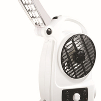 Changhong kipas AC/DC 5 inci isi ulang Usb kipas Mini Radio FM/AM dengan lampu lipat LED 24 buah