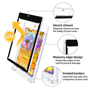 Porte-cartes magnétique personnalisé 35pt avec bordure noire UV, porte-cartes transparent en plastique à un bouton, porte-cartes couleur One Touch - Product Image 2