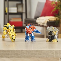 Juguete de Regalo para Niños de 3+ Años, Robot de Juguete Transformable Personalizado en Oferta, Playskool Primal Team-Up, Paquete de 3, 4.5 Pulgadas