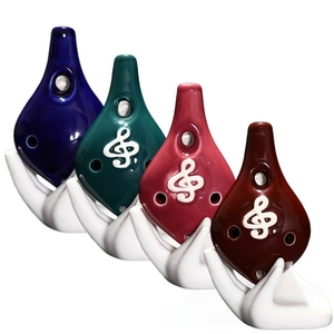 Ocarina de 6 Orificios Colorida al por Mayor, Flauta de Cerámica con Acabado Brillante, Recuerdo Musical Portátil, Regalo para Amantes de la Música - Product Image 1