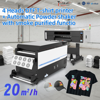 Machine d'impression personnalisée 4 têtes d'impression Epson I3200, agitateur de poudre automatique tout-en-un, imprimante DTF pour film PET et 5 encres pigmentées