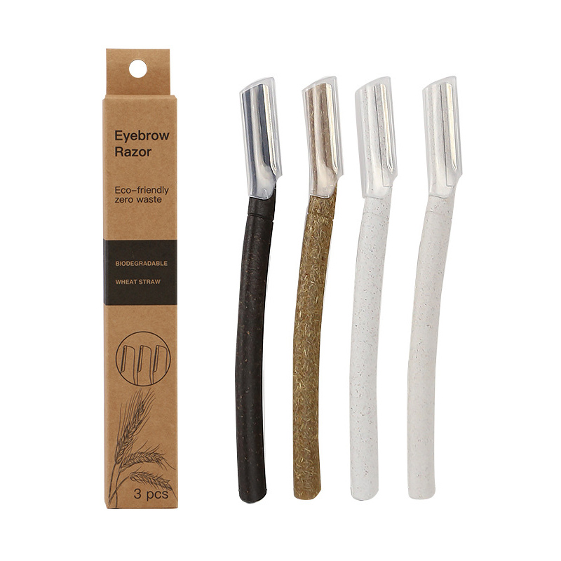 Красочный индивидуальный экологически чистый материал пшеничной соломы инструмент для макияжа бровей Бритва триммер