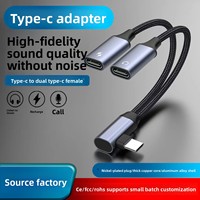 Adaptateur audio pour casque Type-C, convertisseur 2-en-1 de charge et d'audio avec décodeur DAC, compatible avec les téléphones et les ordinateurs