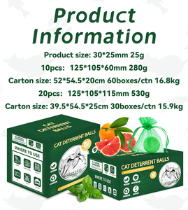 Lot de 12 boules répulsives naturelles à l'huile de menthe poivrée pour chats, accessoires de lutte antiparasitaire extérieure, répulsent les chats, empêchent de gratter, de mâcher et de faire <span class=keywords><strong>pipi</strong></span> - Product Image 5