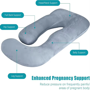 Mehrzweck-Samt-G-förmiges Mutterschafts-Körper kissen mit abnehmbarem Bezug und Ganzkörper unterstützung für schwangere Frauen in allen Körperformen - Product Image 2