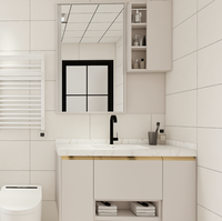 Mueble de Baño Moderno de Estilo Nuevo, Ahorrador de Espacio, de Aluminio, Impermeable, Serie Blanca, para Uso en Exteriores de Villas