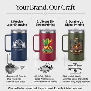 Vaso Térmico de Viaje de Doble Pared de 24 oz con Logotipo Personalizado, Tapa y Asa de Acero Inoxidable 304, Taza de Café Aislada para Hogar, Oficina y Exteriores - Product Image 2
