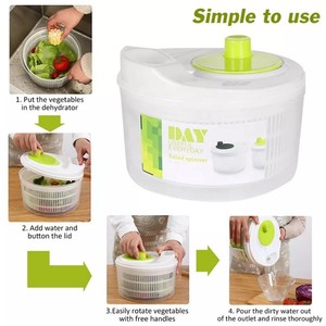 <b>Plastic</b> Salad Spinner <b>Kitchen</b> Tool Manual Eco-Friendly Salad Fruit Drain Wash Basin - Product Image 4