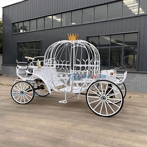 European Style Electric Carriage 4 Wheels Special Transportation Sightseeing Wedding Pumpkin Tours Horse Drawn Tourist Carts - Product Image 4
