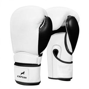 Guantes de Boxeo de Cuero con Soporte Estable para la Muñeca, Cierre de Velcro, Acabado Liso, Comodidad para Entrenamiento Prolongado - Product Image 1
