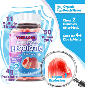 OEM Etiqueta Privada mujeres sin azúcar prebióticos probióticos apoyo <span class=keywords><strong>estreñimiento</strong></span> gomitas probióticas para la salud digestiva - Product Image 4