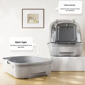 Extra große geruchs-und spritzwasser geschützte Katzen toilette PP-Material Leicht zu reinigendes Schubladen-Flip-Top-Design für grenz überschreitende Zwecke - Product Image 2