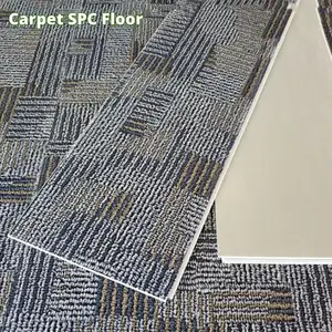 2024 popular design eco-friendly plastic pvc vinyl plank tile acoustic reduce sound proof soundproof carpet look spc flooring