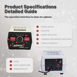 Micromotore da Laboratorio Odontotecnico 35000rpm Potente 204 Lucidatrice per Protesi Dentarie Manipolo 102L Trapano per Unghie - Product Image 4