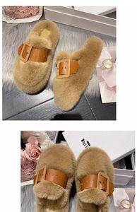 Zapatillas peludas con punta cerrada para mujer, ropa para exteriores, nueva suela gruesa de otoño e invierno, suela blanda antideslizante - Product Image 3