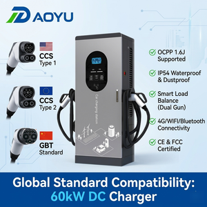 Cargador Rápido de CC de 60kW con Certificación FCC, CCS1, de Piso, Nivel 3, OCPP 1.6J, con APP Inteligente, WiFi y 4G, para EE. UU. y Canadá - Product Image 5