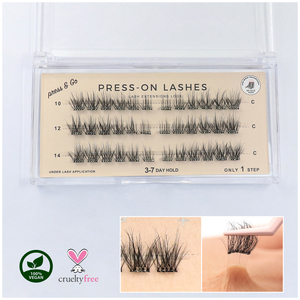 Pestañas Postizas Pre-Encoladas para Mujer, Hechas a Mano, Sin Necesidad de Pegamento ni Delineador, Pestañas en Racimo para Aplicación DIY - Product Image 1