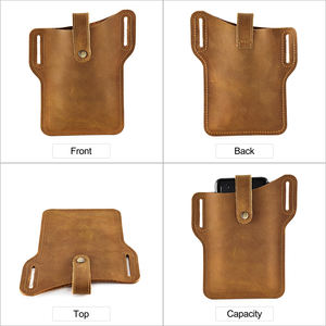 Offre Spéciale <span class=keywords><strong>ceinture</strong></span> en cuir véritable pour hommes Style Vintage support de téléphone en cours d'exécution avec boucle de pochette de <span class=keywords><strong>ceinture</strong></span> - Product Image 4