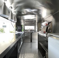 Camion de restauration en fibre de verre de conception américaine avec cuisine complète, remorque alimentaire mobile à vendre en Europe, certifiée CE COC WMI DOT