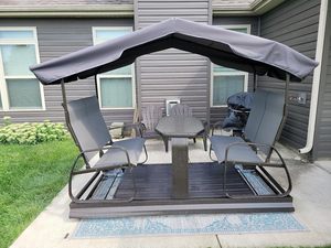 4-Seat Outdoor <strong>Garden</strong> Patio Metal <strong>Swing</strong> Chair Rocking <strong>Benches</strong> With Canopy - Product Image 6