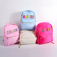 Mochilas de Chenilla con Envío Gratuito desde Almacén en EE. UU., Mochila Escolar para Niños, Mochila de Nailon con Letras, Mochila Personalizada