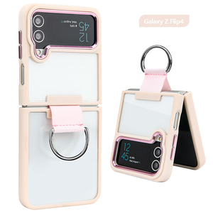 Trong Suốt TPU Acrylic bìa cho <span class=keywords><strong>Samsung</strong></span> <span class=keywords><strong>Galaxy</strong></span> Z lật 4 điện thoại Gấp bìa với dây đeo - Product Image 2