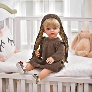 Muñeca Bebé <span class=keywords><strong>Reborn</strong></span> de 55 cm, Habla, Cuerpo Completo de Silicona Vinílica, Funcional, Muñeca Bebé <span class=keywords><strong>Reborn</strong></span> de Silicona de 22 Pulgadas - Product Image 6