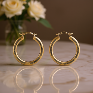 Orecchini a Cerchio in Oro E4440, Design Minimalista per Uso Quotidiano, Gioielli Raffinati Unisex - Product Image 2