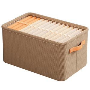 Clothing Storage <b>Box</b> Fabric Rectangular Foldable With Steel Ring For <b>Wardrobe</b> Home Use Gray Medium Extra Large - Product Image 3